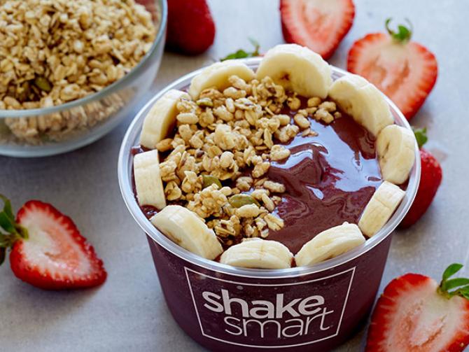 Shake Smart offers made to order shakes and acai bowls. 