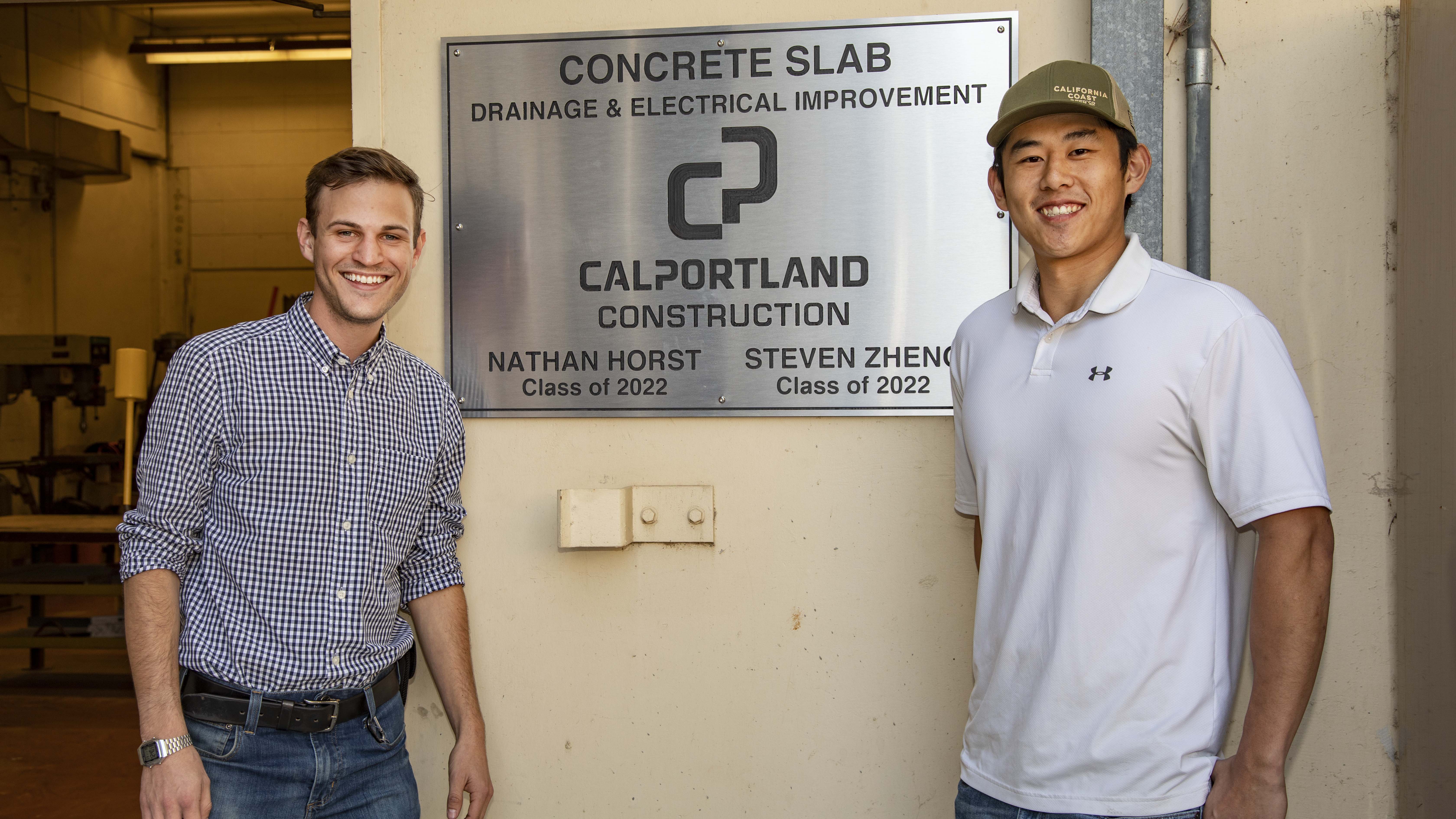 Cal Poly construction management students Nathan Horst and Steven Zheng.