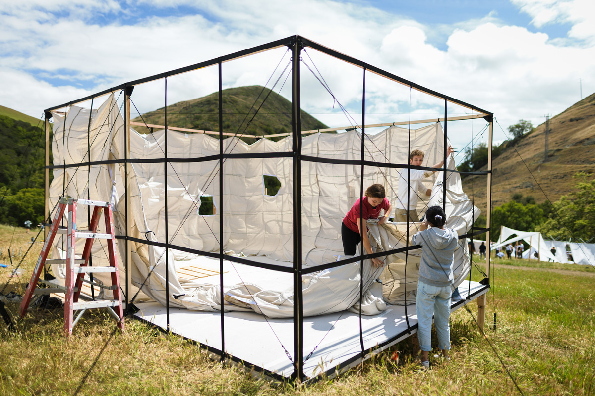 The "Content Captive" structure used more than 60 feet of canvas in its unique design 