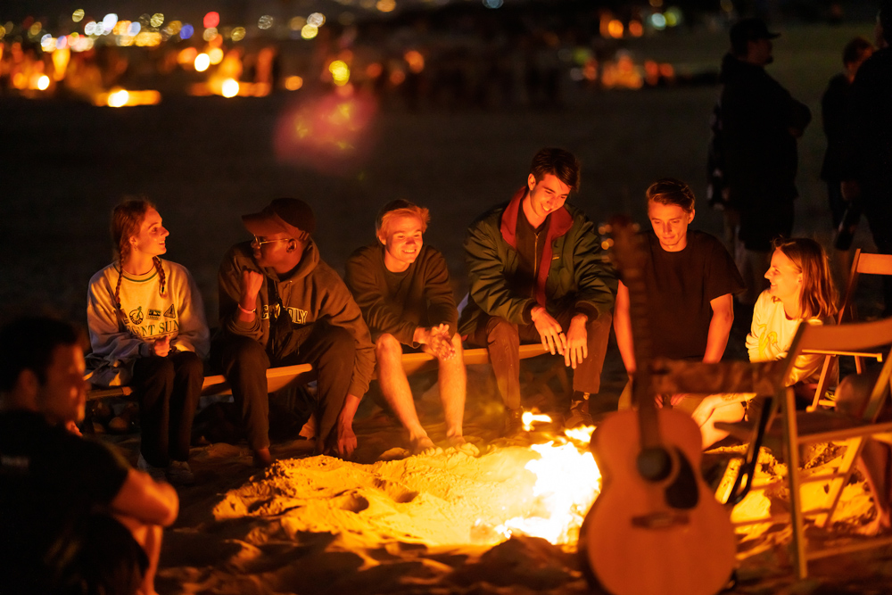Beach bonfires have become a WOW tradition. 