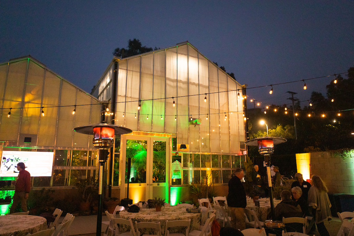 A view of the conservatory lit up at night, following the grand opening in April. 