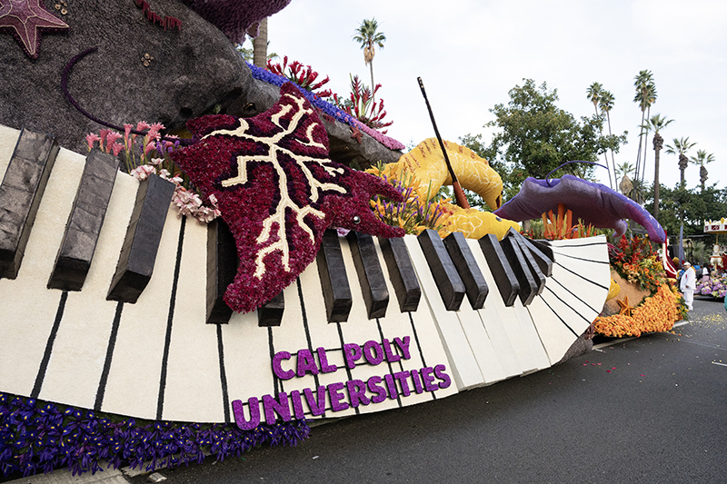 A manta ray and a keyboard are just a few of the details on this year's Rose Float.