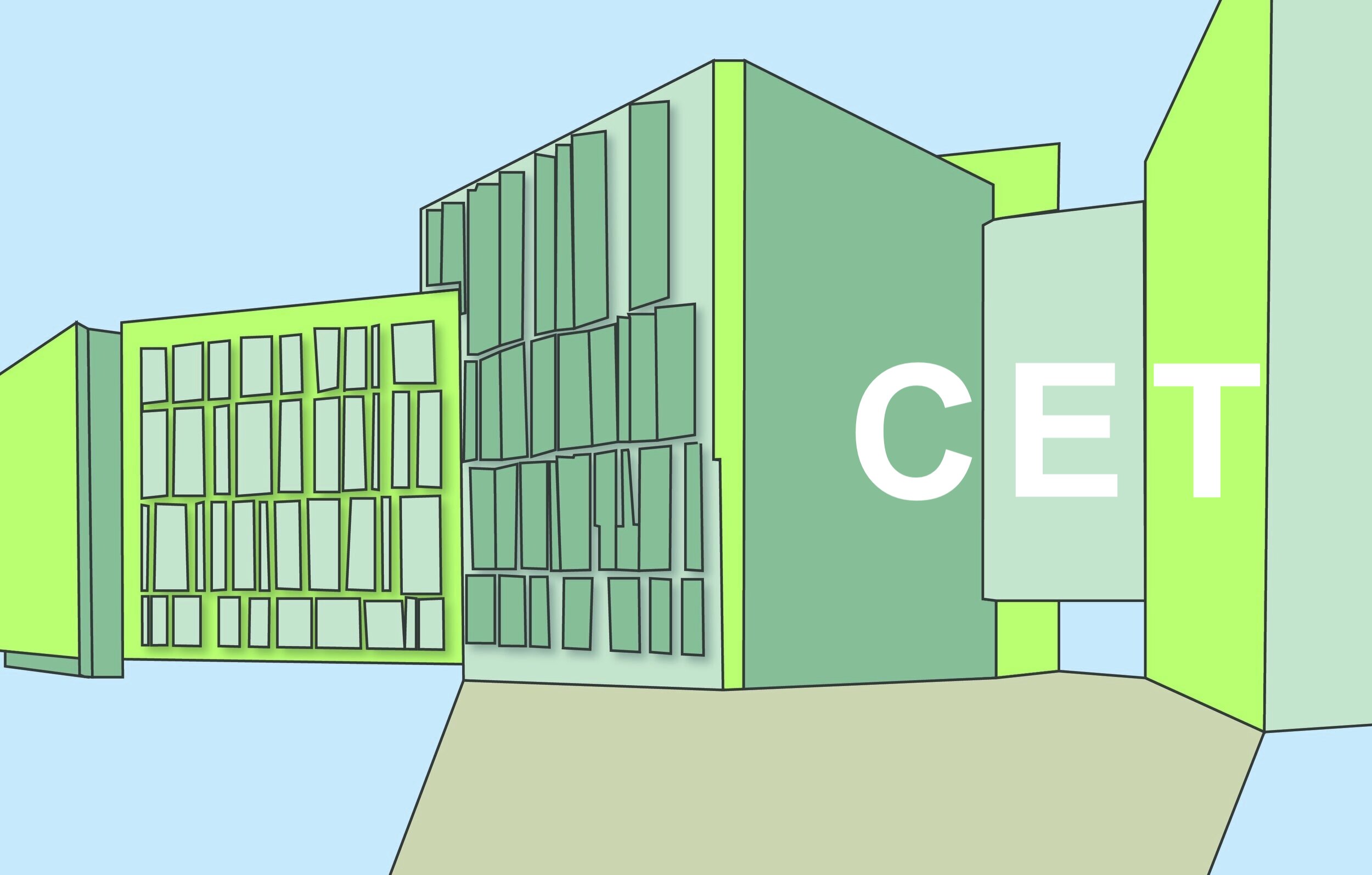 CET written on illustration of a building