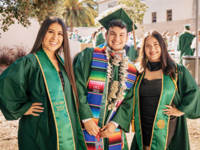 Students pictured at a past commencement ceremony.
