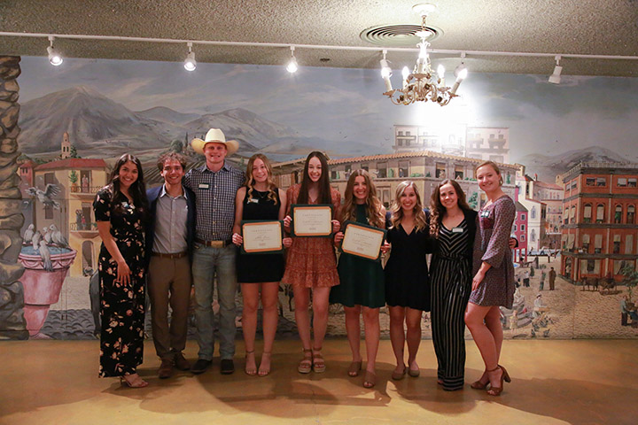 Students from the College of Agriculture, Food and Environmental Sciences pose for a photo at a recent awards banquet.
