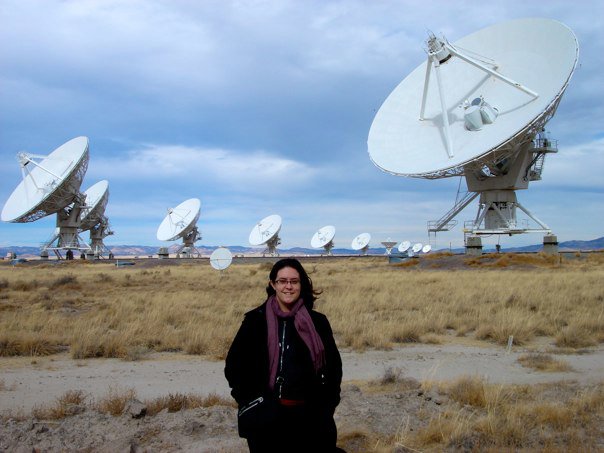 UCSD Astronomy Professor Karin Sandstrom visits the Karl G. Jansky Very Large Array (VLA) observatory in New Mexico