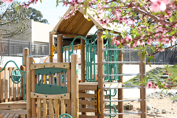 The playground structure at the Preschool Learning Lab at Cal Poly.