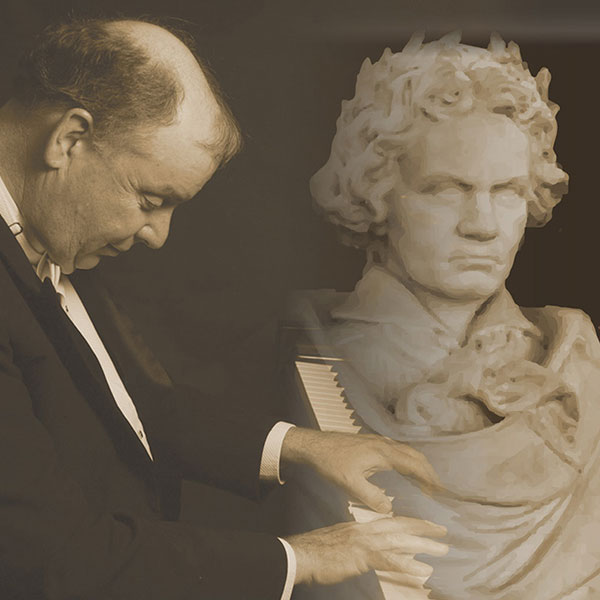 W. Terrence Spiller with a bust of Beethoven