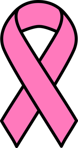 Graphic showing pink Breast Cancer Awareness ribbon