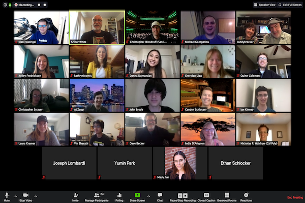 Screenshot of a Zoom meeting with the Jazz Ensemble