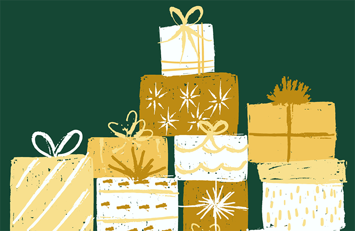 Illustration of gift boxes.