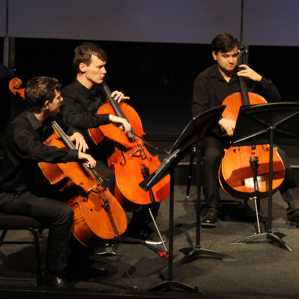 Students perform in a past chamber concert.