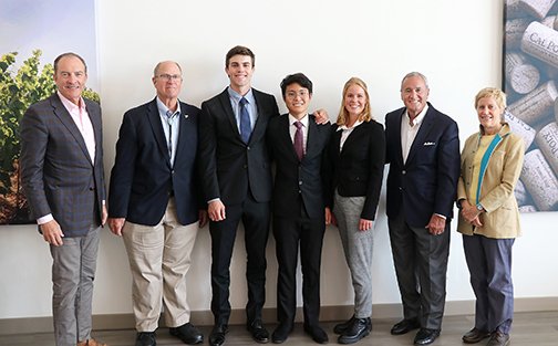 Pictured from left, Chuck Harrington (Agricultural Engineering, '73), Paul Bonderson (Electrical Engineering, '75), Ahkar Kyaw, Annie Kettmann, Bill Swanson (Industrial Engineering, '73) and Susie Armstrong (Computer Science, '82). Harrington, Bonderson, Swanson and Armstrong were judges at the event. 