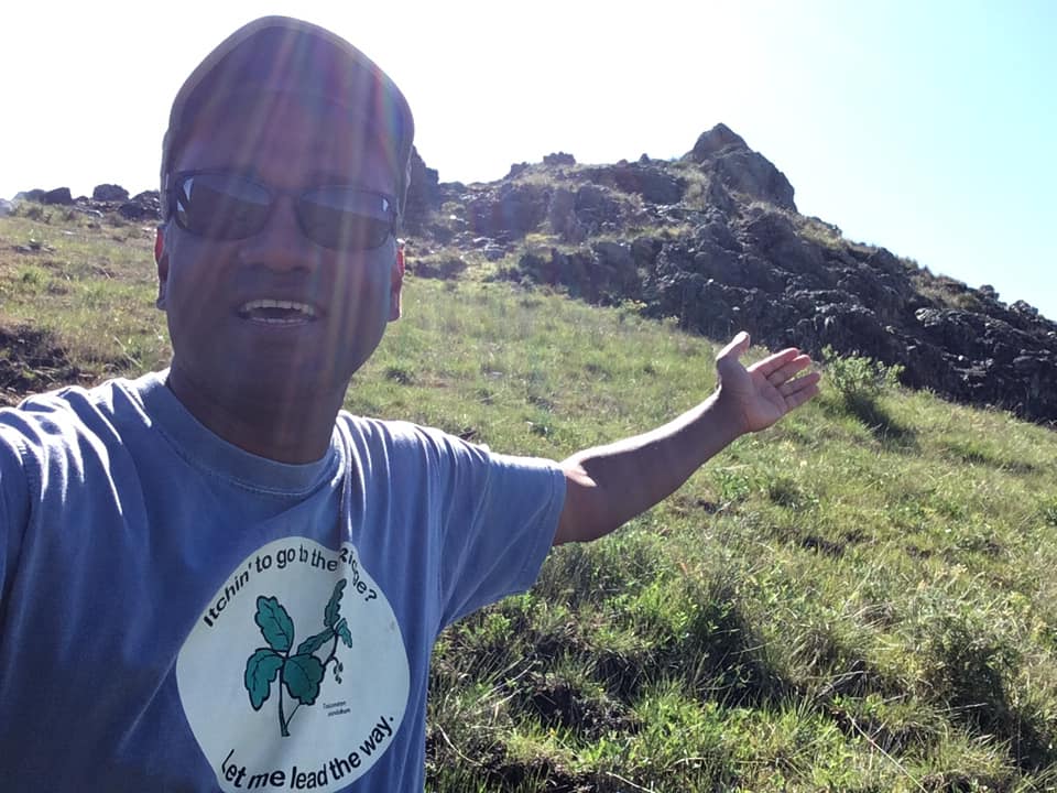 Rajakaruna takes a selfie at Laguna Lake Park during a virtual hike with the Plants, Peaks and Pals club.