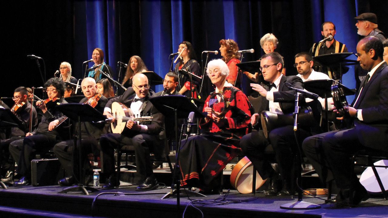The Arab Music Ensemble shown at a past performance.