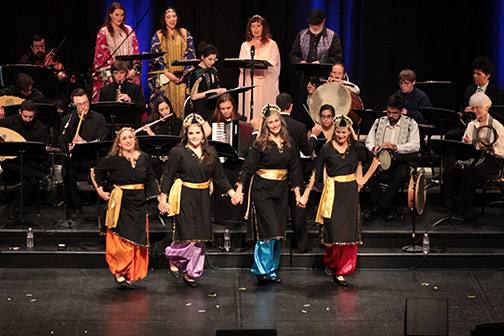 A scene from the Arab Music Ensemble performance.
