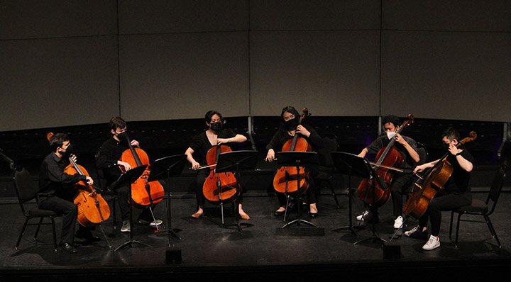 The Cello Ensemble performs at a recent Instrumental Recital 