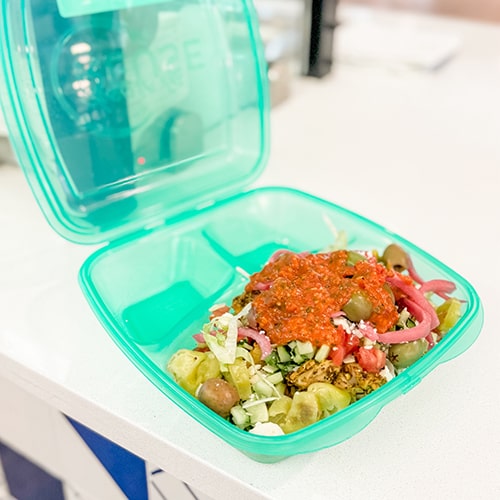 Leftovers in a reusable container