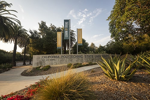 View of the California Street entrance to Cal Poly