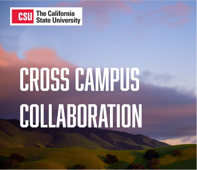 Image of a mountain with the CSU logo and the words "Cross Campus Collaboration."