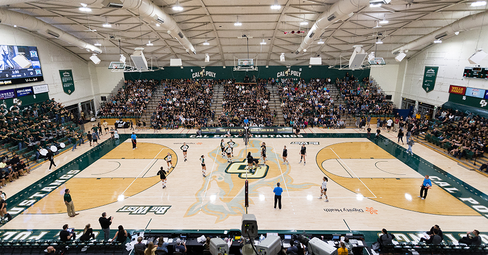 Photo from a Cal Poly volleyball game.