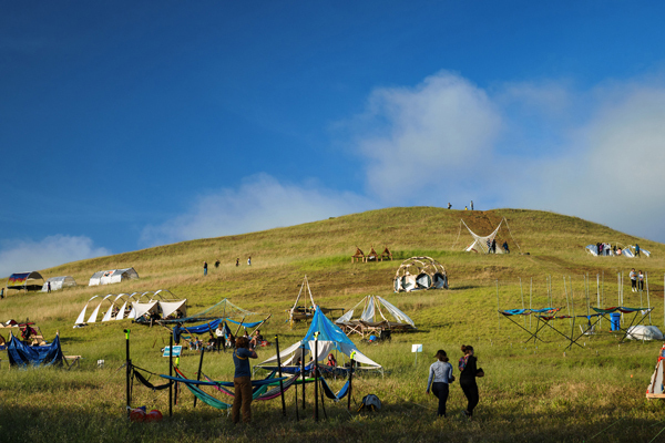 Student-built temporary structures dot Poly Canyon during Design Village from April 22-24, 2022