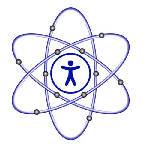 Logo featuring three loops with a stick human figure in the center