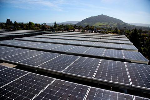 Solar panels on the Cal Poly campus