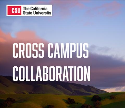 Cross Campus Collaboration series logo featuring colorful sunset clouds and emerald green hillsides