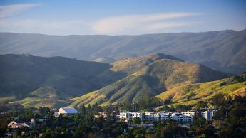 An aerial view of Cal Poly's campus in San Luis Obispo.