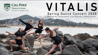 Cal Poly student dancers pose for a poster advertising the spring dance concert.
