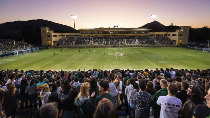 Spanos at dusk during a soccer game