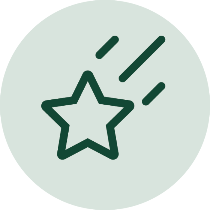 Icon for a star with emphasis lines