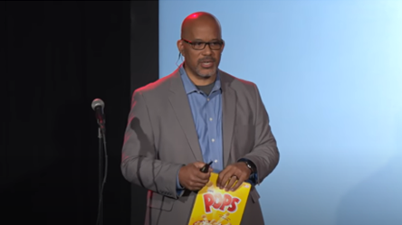 Photo of Russell McClain, presenting a Learning Circle titled “Implicit Bias, Stereotype Threat, and Higher Education”