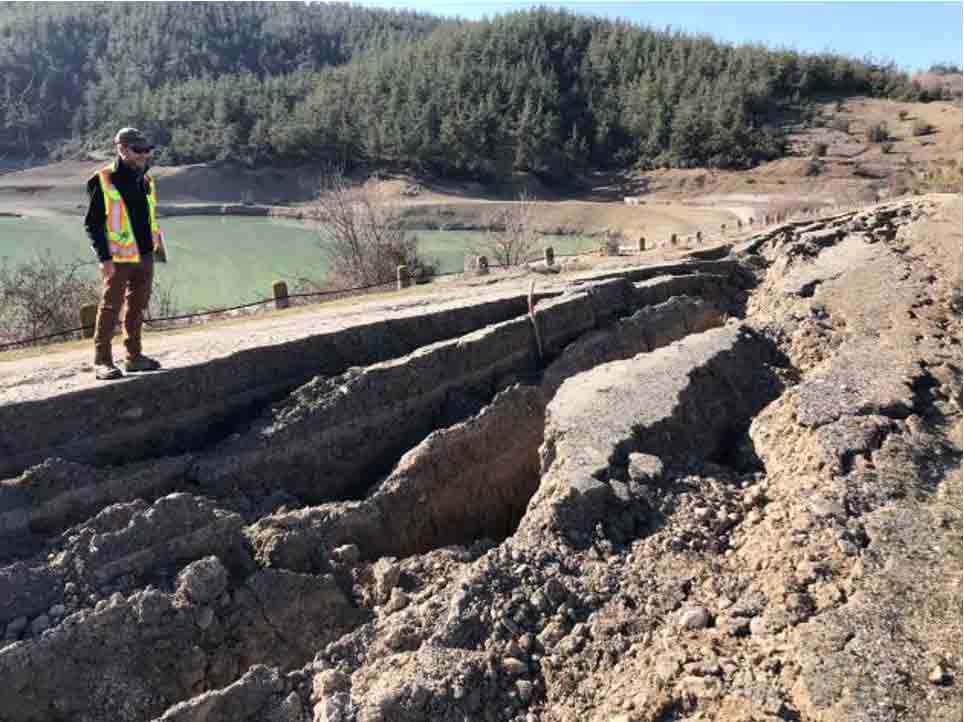 Cal Poly Civil Engineering Professor Robb Moss investigates crest cracking of an embankment dam that retains a large reservoir in Turkey. 