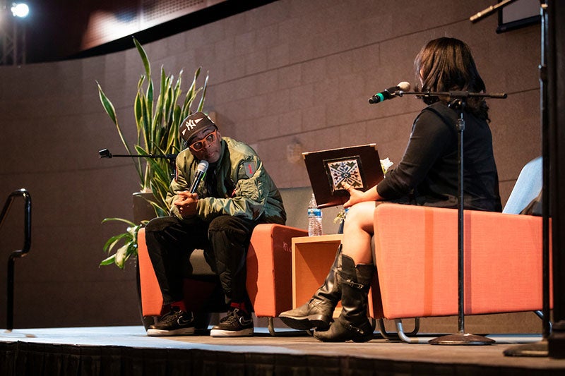 Oscar-award-winning director, writer, actor and producer Spike Lee sits down for a conversation with Cal Poly Ethnic Studies Chair Denise Isom.