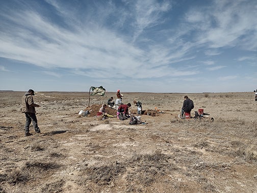 Members of the Cal Poly Soil Judging Team compete at a national competition in Oklahoma in March.