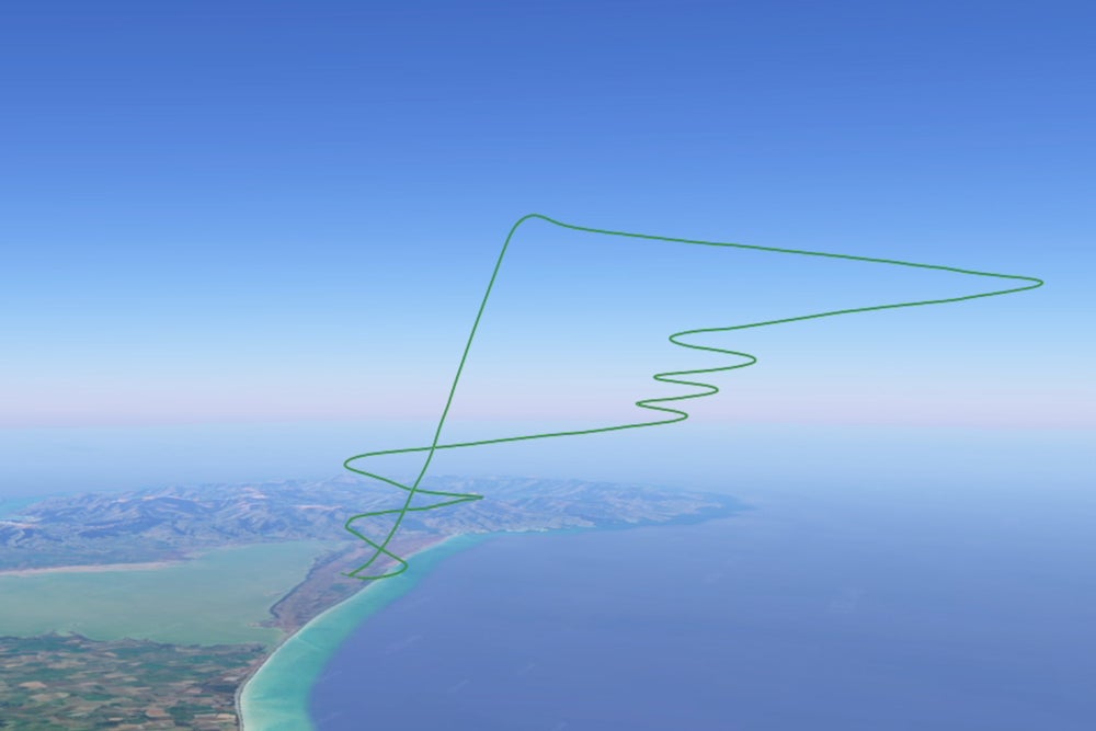 An illustration of the Aurora spaceplane's flightpath
