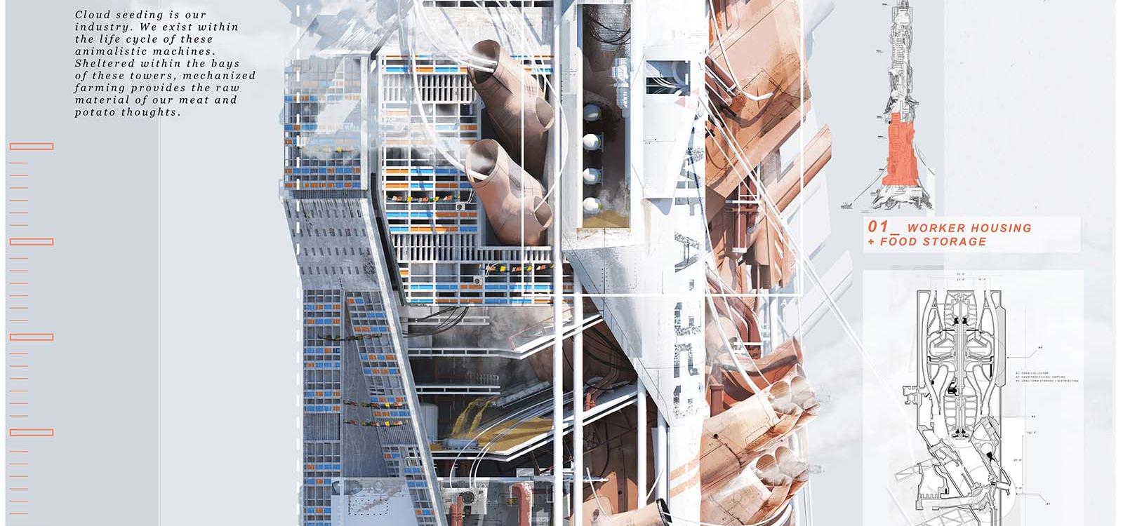 Render of high rise from Alexander Urasaki's "Infrastructures of Dust."