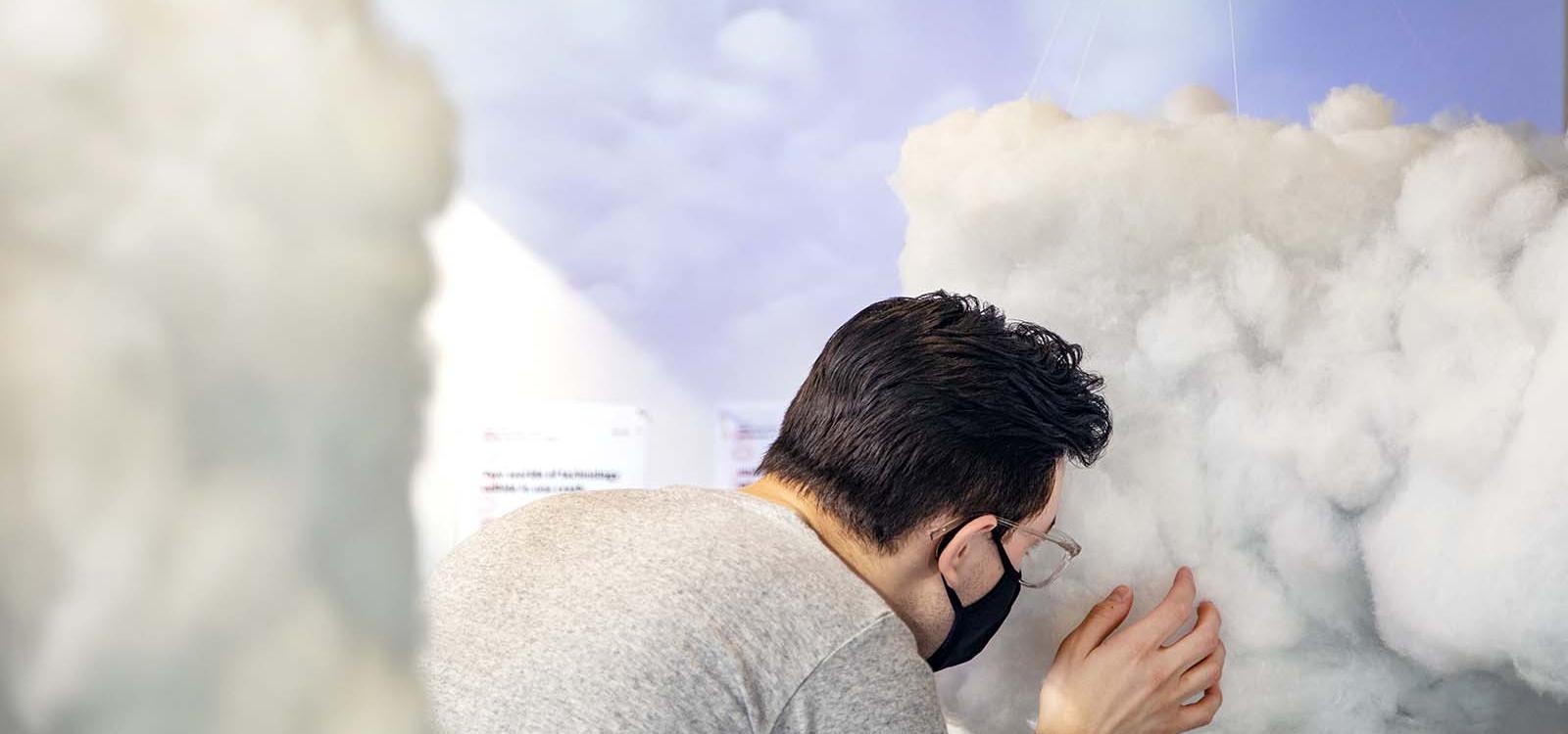 Student engages with Cal Poly architecture diorama project "Cloud 9."