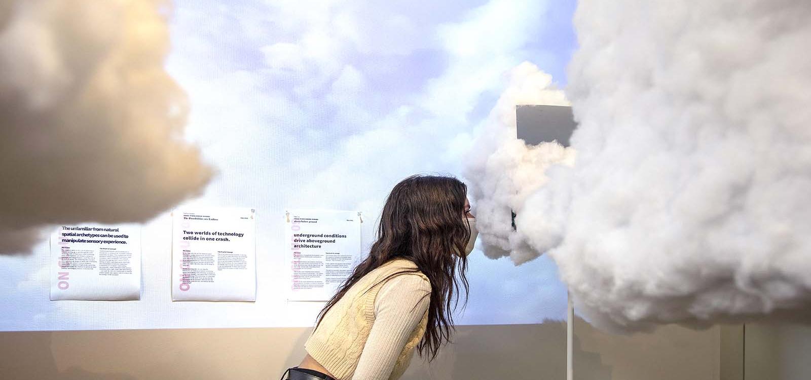 Student engages with Cal Poly architecture diorama project "Cloud 9."