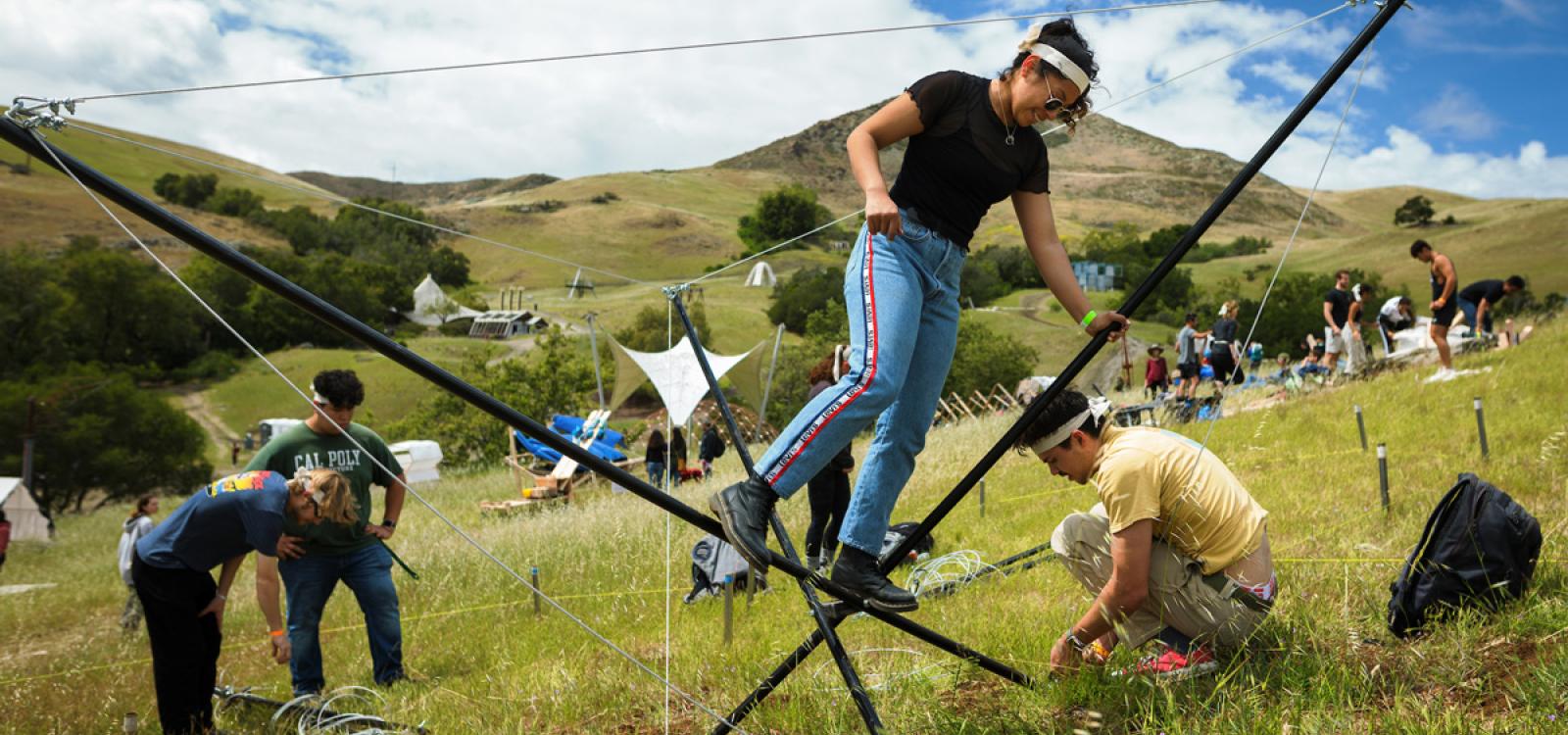 Most teams contended with the slopes of Poly Canyon when imagining their structures