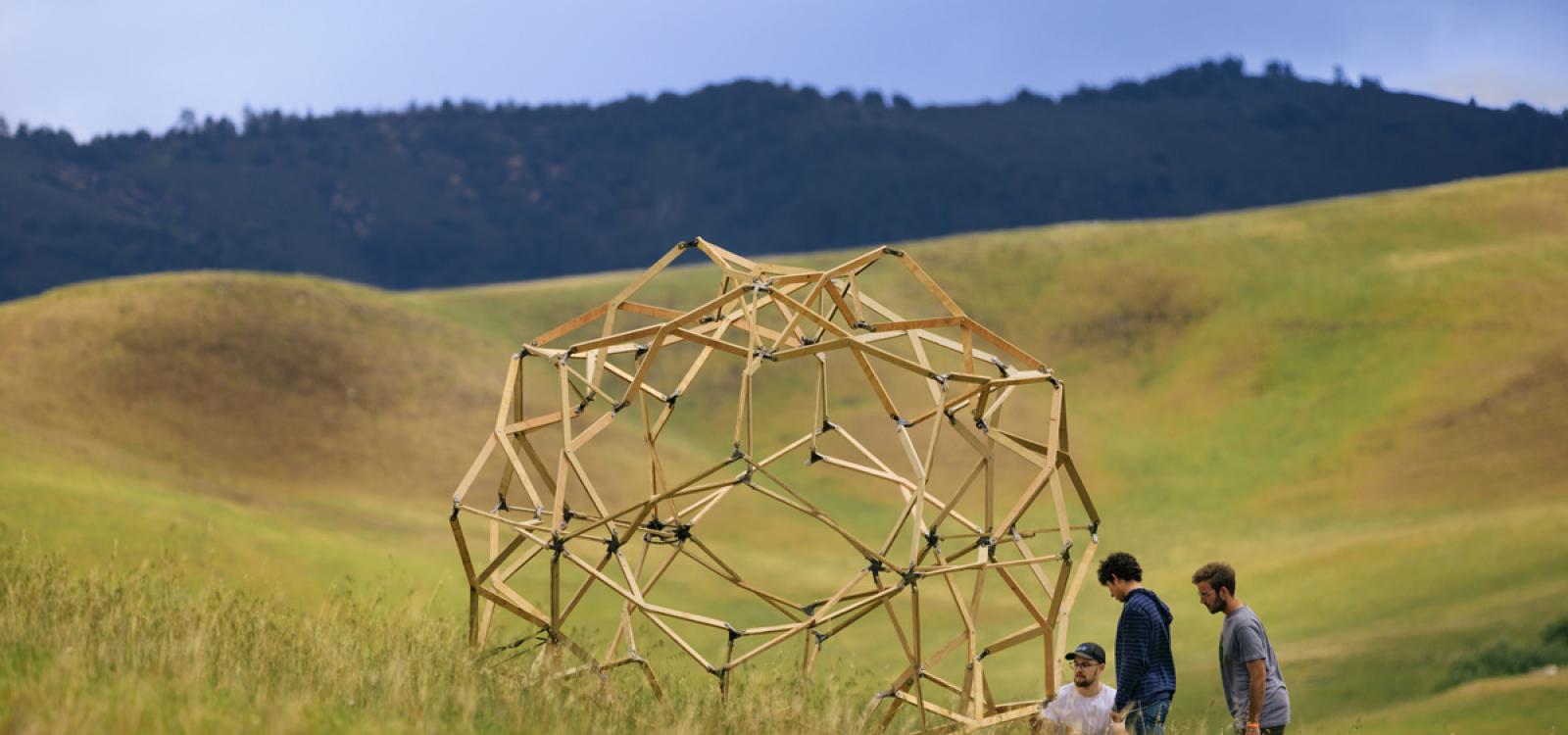 The "Tumbleweed" structure designed by three Cal Poly architecture students won the People's Choice Award