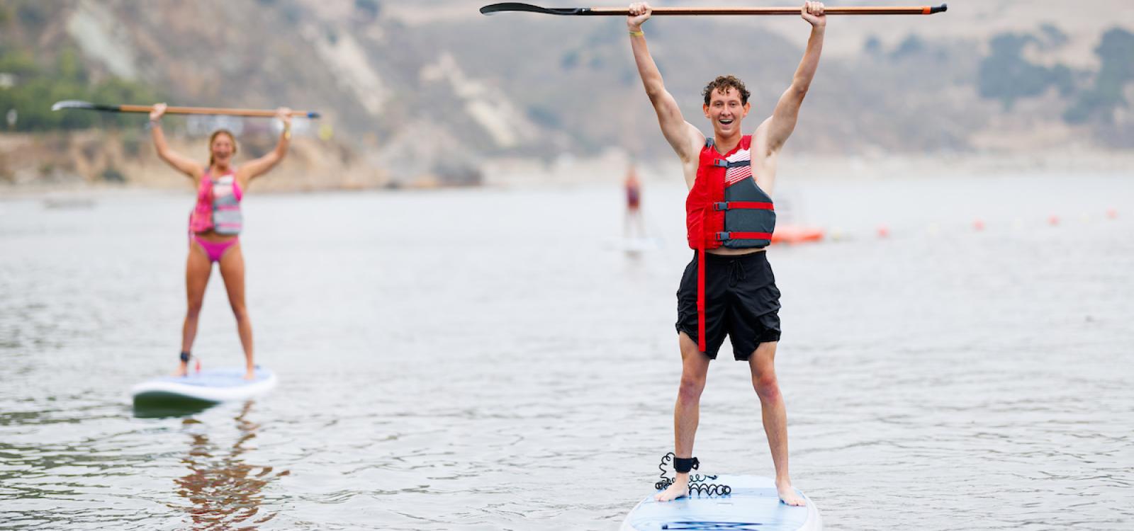 WOW groups went stand up paddleboarding in Avila Beach throughout the week.