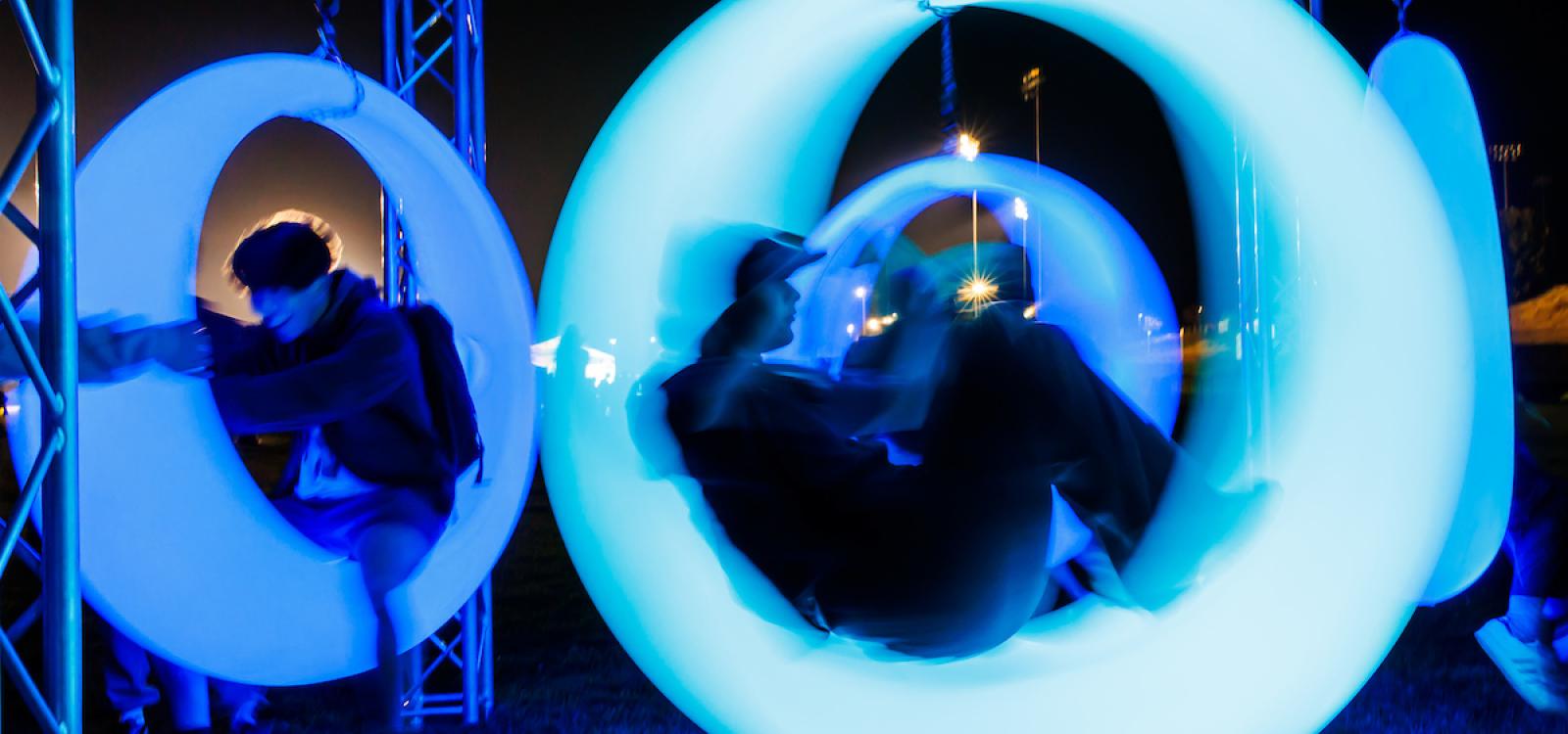 Students have fun during the Inflate-A-Fest carnival near the end of the week.