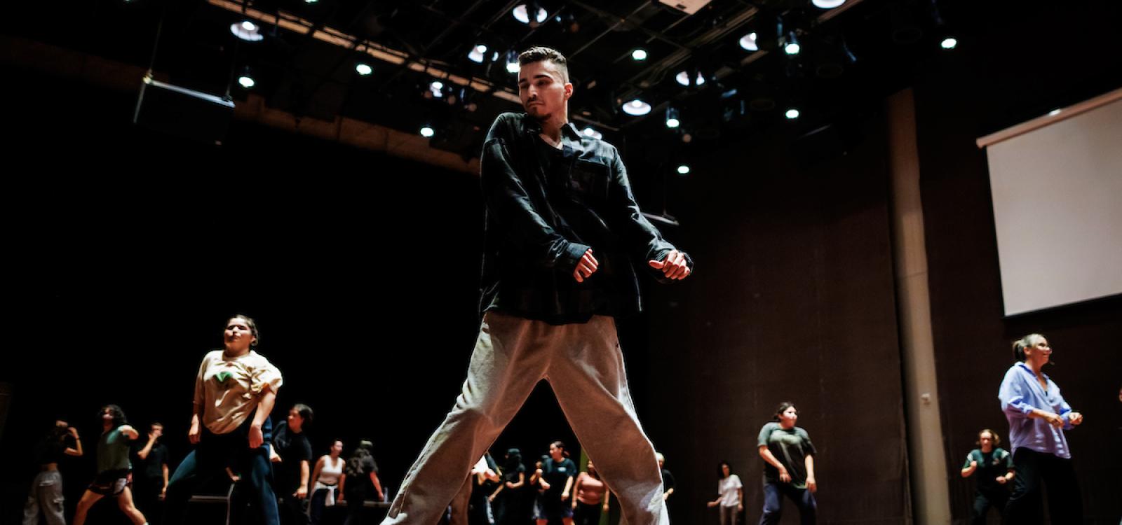 Students dance during a free hip-hop masterclass hosted by the Theatre and Dance Department. The class featured Larry Southall, who teaches hip-hop at the University of Colorado Boulder, the Longmont Dance Theatre and Cleo Parker Robinson Dance School in Colorado.