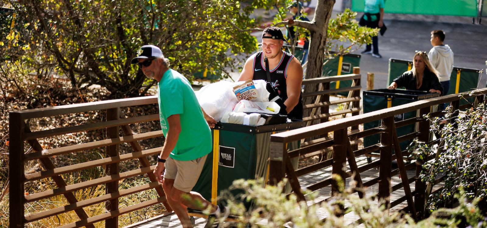 Students, family and friends take part in the Fall Mustang Move-In in mid-September.