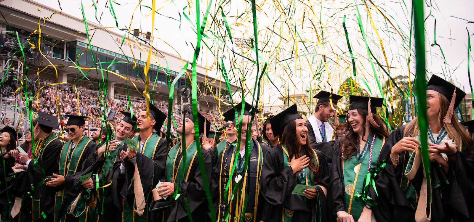 Graduates at the Orfalea College of Business commencement ceremony.