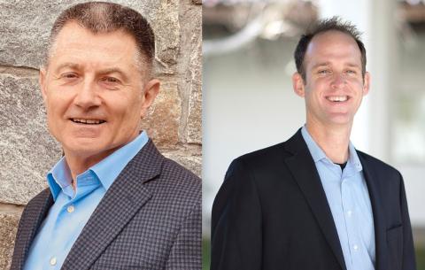Headshots of Rear Admiral (Retired) Eric C. Jones and Corey Cook