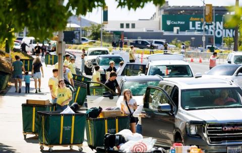 New students moving into campus housing.